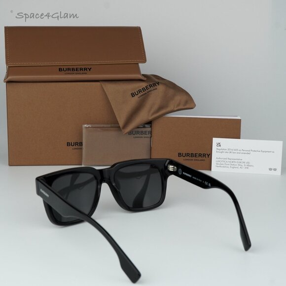 BRAND NEW Burberry BE4394 300187 Black Dark Grey Unisex Square Sunglasses - Picture 6 of 12